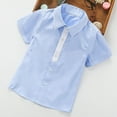 thumbnail image 5 of Abtuhar Boys Girls Summer Short Sleeve Turndown Collar Blouse & Shirt Stripe Print Button Closure Top, 5 of 5