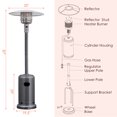 thumbnail image 2 of Patiojoy Outdoor 48000 BTU Standing Heater LP Propane Heater w/Wheels Gray, 2 of 9