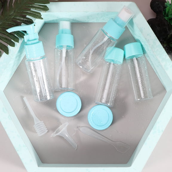 LEORX 11Pcs Small Travel Bottles Refillable Liquid Storage Container for Sunscreen Shower Gel Sky-blue