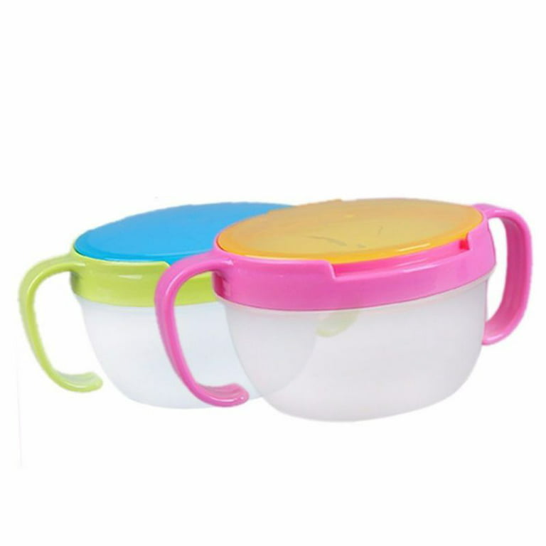 Baby Kid No Spill Bowl Balance Food Snack Bowl Cup Safe Pot Container Travel, Pink