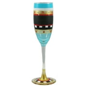 Set of 2 Mosaic Chalkboard Hand Painted Champagne Flute Glass 5.75 Ounces by Crafted Creations