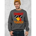 thumbnail image 3 of Coolest Turkey in Town Thanksgiving Funny Cool Sunglasses Crewneck Sweatshirt, 3XL, Charcoal, 3 of 6