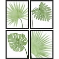 thumbnail image 2 of PixonSign Framed Wall Art Pastel Green Tropical Jungle Palm Leaf Prints, Set of 4 Nature Wildernes Paintings, Minimalism Wall Décor, Adhesive Canvas Poster for Home Decor -, 2 of 5