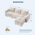 thumbnail image 2 of IdealHouse L-Shape Cloud Modular Sectional Couch with Hidden Storage, Chenille Upholstery, Easy Assembly, for Living Room, Beige (3-Seater with Ottoman), 2 of 8