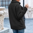 thumbnail image 5 of Ecqkame Women's Coat Fleece Jacket Sherpa Fuzzy Faux Shearling Lapel Zipper Casual Winter Warm Oversized Outwear Black S, 5 of 9