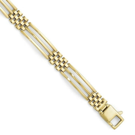 Primal Gold 14kt Yellow Gold Polished Link Men's Bracelet, 8.25