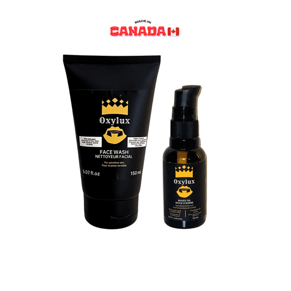 Men's Face Wash and Sandalwood Beard Oil, Removes Impurities and Oil on Face and Beard, Beard Moisturizing, Beard Oil Conditioning, Face cleanser, Face Wash for Men Combo (2 packs)