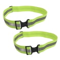 thumbnail image 1 of 2 Pcs Safety Reflective Belt Elastic Adjustable High Visibility Waist Band Security Gear for Riding Walking Night Running (Fluorescent Green/Random Buckle), 1 of 8