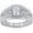 White, variant on Men's Halo Engagement Wedding Band Ring Emerald & Princess,Round Cut White Diamond 14K Rose Gold Over 925 Sterling Silver