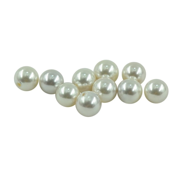 5 Pares de Perlas Sueltas Perforadas con Medio Agujero de Concha Redonda de 8 Mm para Manualidades de Bricolaje Blanco Macarena Perlas sueltas redondas