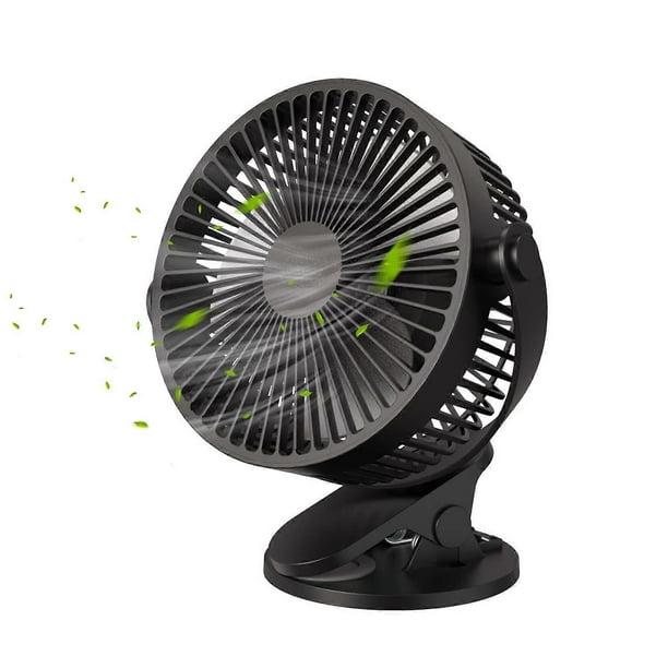 Desk Fan Clip on Fan, 3 Speeds Small USB Fan, 6.5 Inch Rechargeable Portable Fan, Strong Airflow & 360Rotation Adjustable, Powered by USB, Sturdy Clam