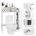 thumbnail image 5 of Over The Toilet Storage Cabinet, Bathroom Space Saver with Paper Holder and Adjustable Shelves, Freestanding Toilet Cabinet Organizer with 2 Side Doors and Pull-Down Door, White, 5 of 9