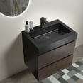 thumbnail image 3 of 24" Walnut Bathroom Vanity with Sink, Large Storage Wall Mounted Floating Bathroom Vanity for Modern Bathroom, One-Piece Black Sink Basin Without Drain and Faucet, Pre-assembled, 3 of 6