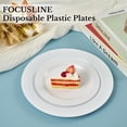thumbnail image 5 of FOCUSLINE 100 Count White Plastic Dessert Plates 7 Inch, Disposable Heavy Duty Plastic Plates for Weddings, Parties and Events, 5 of 15