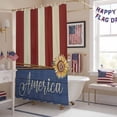 thumbnail image 5 of Independence Day Shower Curtain, 72" x 84", Freedom Red Blue Stripes Sunflower Waterproof Bathroom Curtain Washable Shower Curtain Set with 12 Hooks, 5 of 9