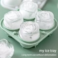 thumbnail image 4 of Toystoory Molde de cubitos de hielo de 4 agujeros, forma de rosa de silicona, bandeja de Chocolate para bebidas frías, molde casero para hacer Barra de herramientas Verde, 4 of 6