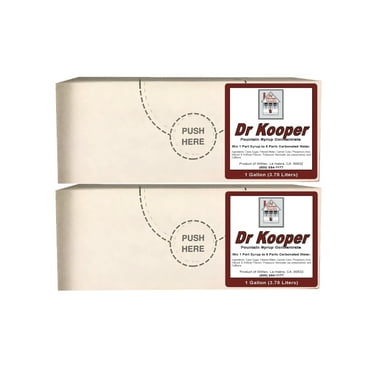 Willtec Dr. Kooper Bag in Box Soda Syrup Concentrate 1 gal Twin Pack.