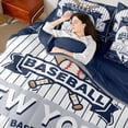 thumbnail image 4 of Castle Fairy Sport Baseball Boy Bedding Comforter Set,Ball Gamer King Bedding Sets, 4 of 8