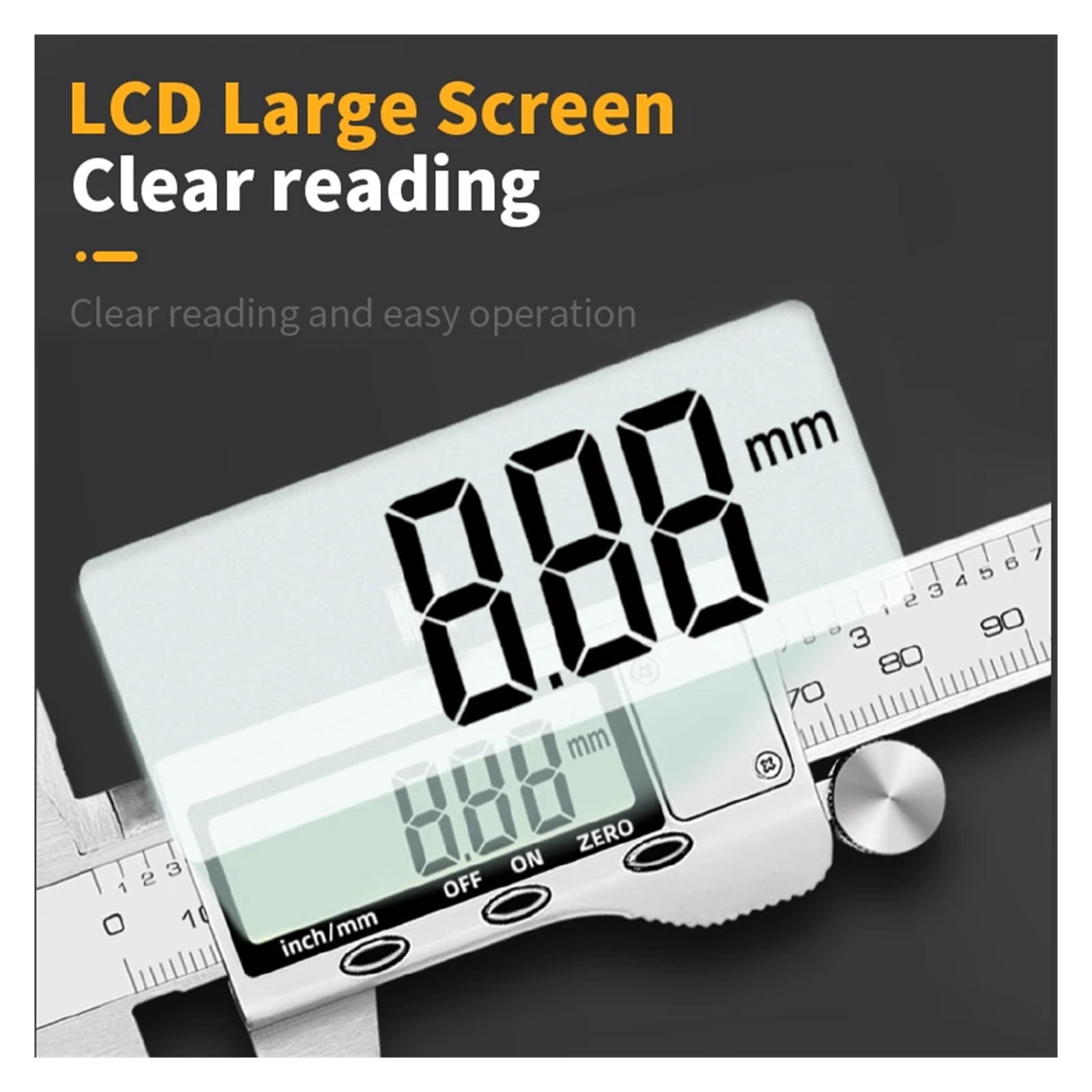 Digital Caliper Stainless Steel Metal Vernier Caliber Measuring Tools Woodworking Thickness Gauge Depth Electronic Ruler ,Precision Measuring