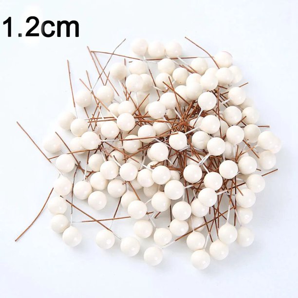 Mini bayas artificiales a granel, estambres de frutas, cereza de Navidad, perlas de plástico, bayas, caja de regalo DIY, accesorios de decoración de corona de boda