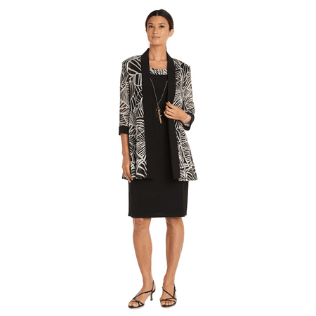 R&M Richards Women's Two-Piece Printed Jacket and Dress Set - Petite
