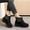 Black, variant on FRSASU Women Winter Boots Snow: Warm Cotton Fur Lined Winter Shoes Comfortable Non Slip Ankle Platform Boots Outdoor Red
