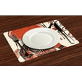thumbnail image 3 of Ambesonne Egyptian Place Mats Set of 4, Old Language, Standard Size, Red Cream, 3 of 5