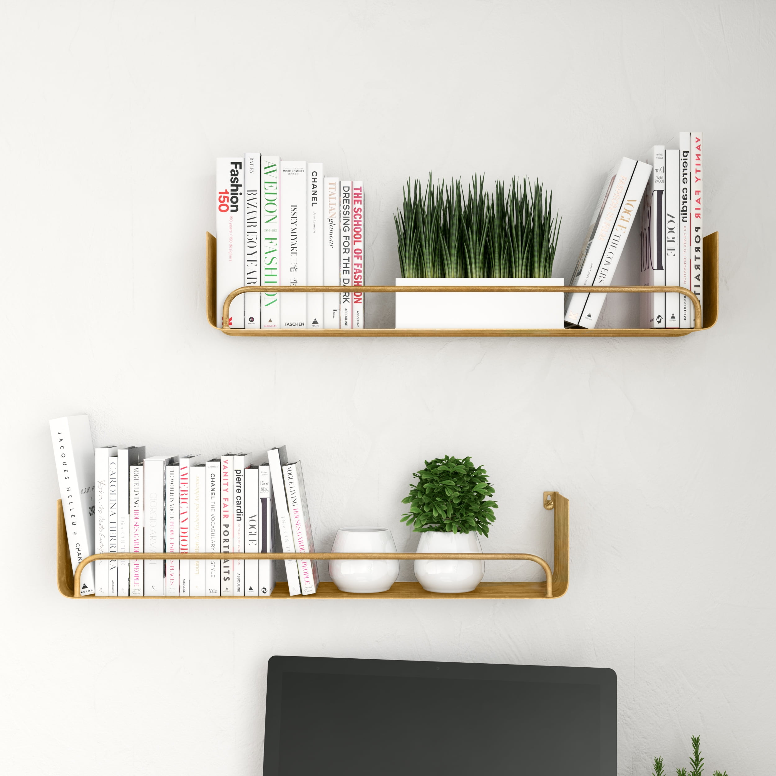 Syler Modern Wall Shelf Set Of 2, Feature Wall Shelves
