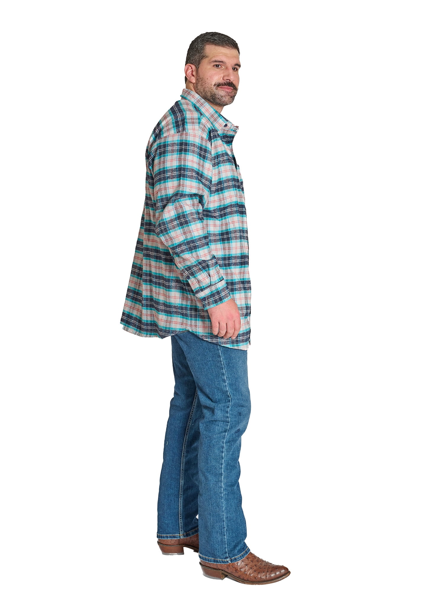 Wrangler Men's Big and Tall Plaid Flannel Shirt ,Big Size Up To 6XL And Tall Size Up To 4XT