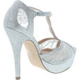 thumbnail image 7 of Static Footwear HY-5 Formal Evening Party Lace Ankle T-Strap Peep Toe Stiletto High Heel Pumps, 7 of 7