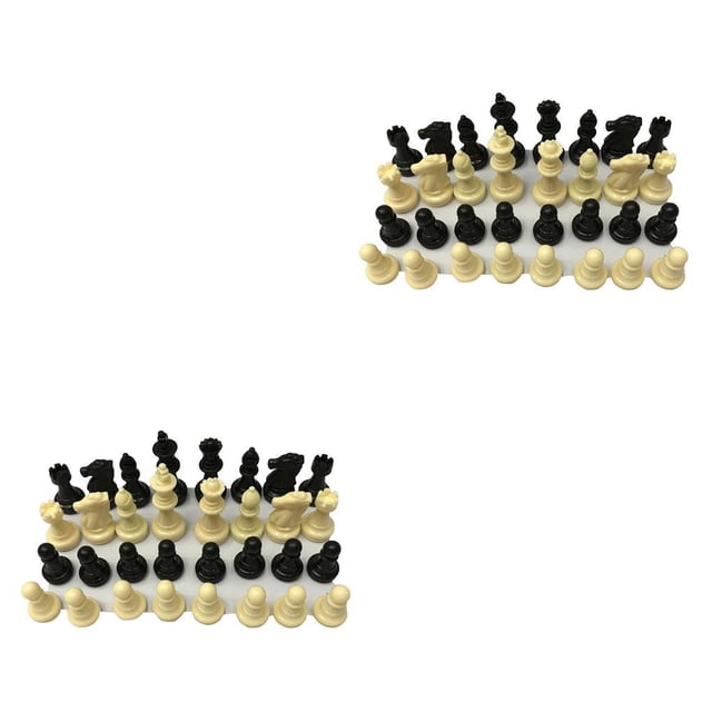 maskred 32 Pieces Chesses Pawn Workmanship Figures Gaming Prop Sweet Gift Widely Applicable Compact Size Chessmen Set Kid Supplies As show 2Set