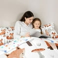 thumbnail image 5 of jejeloiu Cartoon Fox Bedding Comforter Set,Rustic Plant Twin Comforter Sets,White Orange Gray Bedding Set For Boys Teens,Luxury Bedroom Decor Reversible,2-Piece, 5 of 8