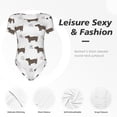 thumbnail image 6 of Uemuo Dachshund Dog Puppy Pattern Women's One Piece Short Sleeve Swimsuit Rash Guard Surfing Modest Quick-drying Swimsuit Beach Essentials-Medium, 6 of 9