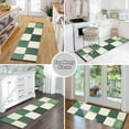 thumbnail image 6 of Yayeee Hallway Runner Rug 2'x6' Non Slip Machine Washable with Rubber Backing, Green and White Plaid Pattern, 6 of 8