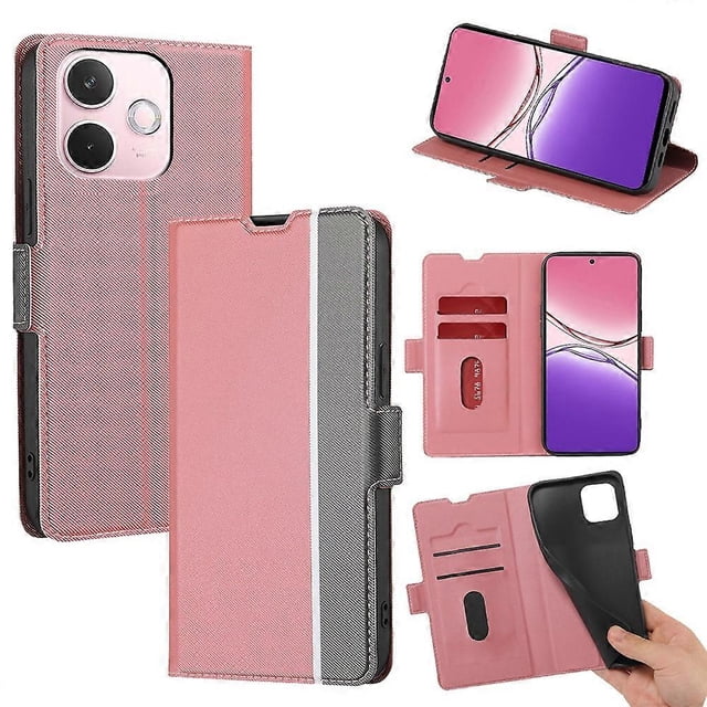 For Oppo A5 Pro 4G (Global) 5G (Global) A5 Energy 5G (China) Case Card Holder Twill Texture Leather