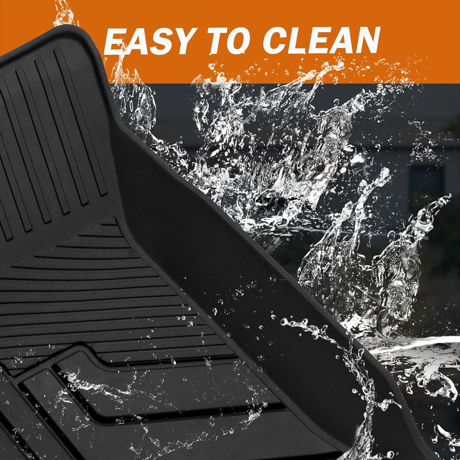 Canvcle Floor Mats for 2016-2023 Toyota Tacoma Double Cab(Automatic Only), All Weather TPE Rubber Floor Liners for Toyota Tacoma Accessories 2 Row High Edge