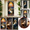 thumbnail image 4 of TAIAOJING Cute Christmas Door Cover Decorations Santa Elk Tapestry Holiday Party Tapestry Photography Banner, 4 of 4