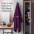 thumbnail image 3 of Dan River Oversized Performance Towel 2 Pack Purple (35x70 In) - 550 GSM Absorbent Cotton Bath Sheet for Workout, Gym & Bath, 3 of 10