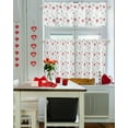 thumbnail image 5 of Valentines 3 Piece Kitchen Curtains Tiers and Valances Set Watercolor Roses Flower Window Curtains Set Floral Patern Decor Rod Pocket Valance for Kitchen Bedroom Valentines Decor 54 x 24 in, 5 of 6