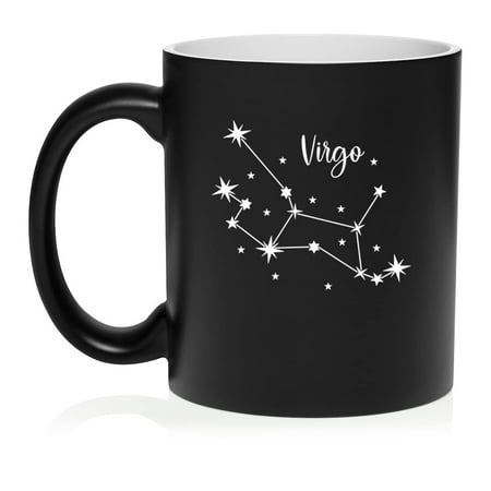 

Star Zodiac Horoscope Constellation Ceramic Coffee Mug Tea Cup Gift (11oz Matte Black (Virgo)