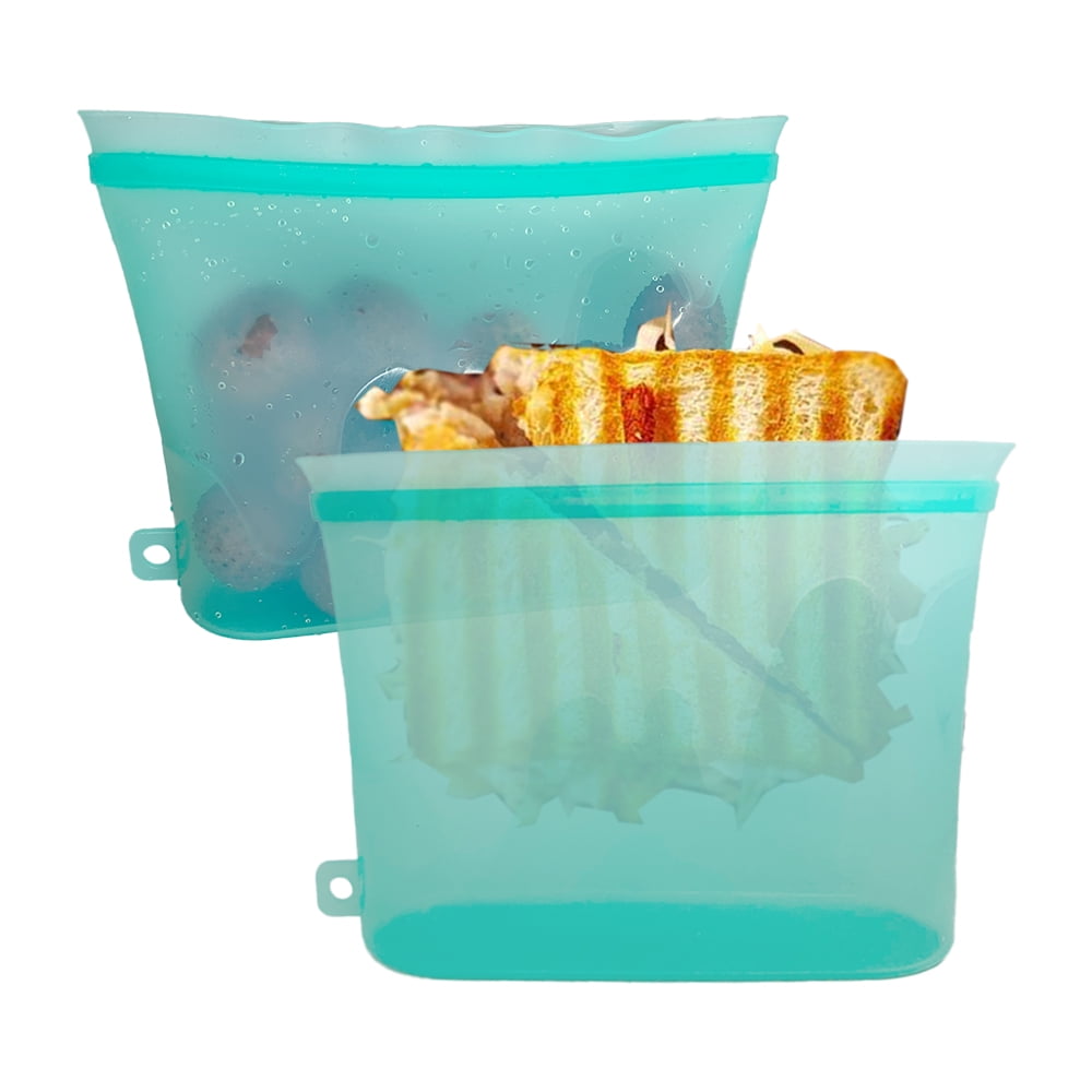 Reusable 100 Silicone Food Storage Bags and Containers 50.7oz