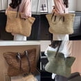 thumbnail image 7 of Straw Woven Tote Bag for Women Large Capacity Shoulder Bag Summer Beach Vacation Travel Handbag, 7 of 7
