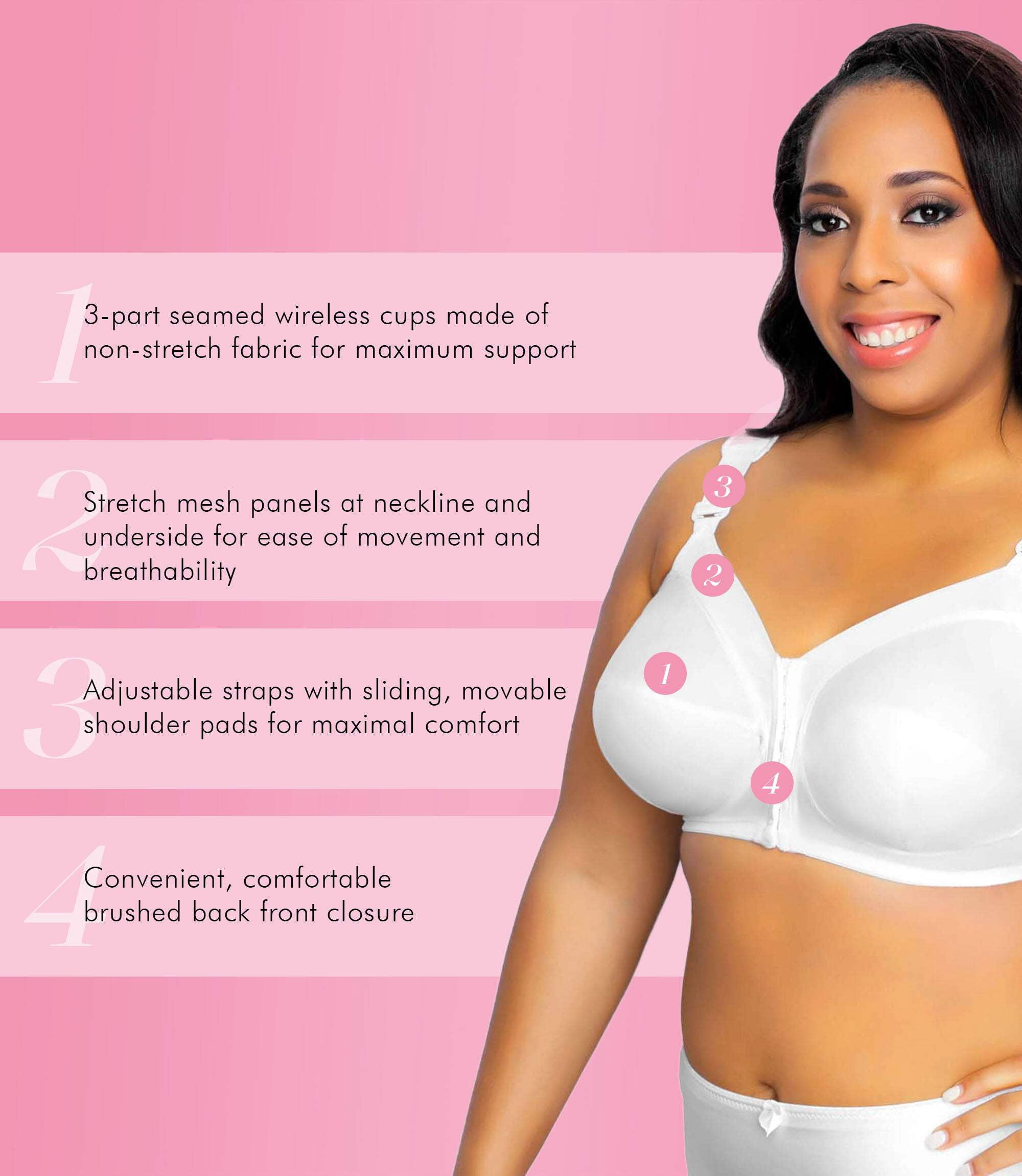 Exquisite Form 5100530 Fully® Classic Wireless Full-Coverage Bra with Front Closure