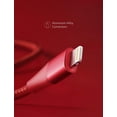 thumbnail image 6 of Anker Powerline+ II Braided Nylon Lightning Charging Cable w/Pouch(6ft), MFi Certified,Red, 6 of 8