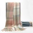thumbnail image 3 of Holzlrgus Women's Long Plaid Blanket Chunky Oversized Winter/Fall Warm Scarf Big Tartan Scarves Wrap Shawl, 3 of 5