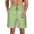 thumbnail image 2 of Uemuo Green Gingham Pattern Men's Swim Trunks Hawaiian Beach Bathing Suit Swimsuits Beach Quick-Dry Shorts with Pockets-3X-Large, 2 of 9