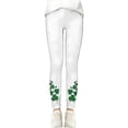 thumbnail image 6 of Bainana Girls St Patricks Day Printed Leggings Elastic Waist Tiper Leg Casual Yoga Pants Comfortable Stretch Little Girls Athletic Playwear Bottoms White Size 5-6 Years, 6 of 6