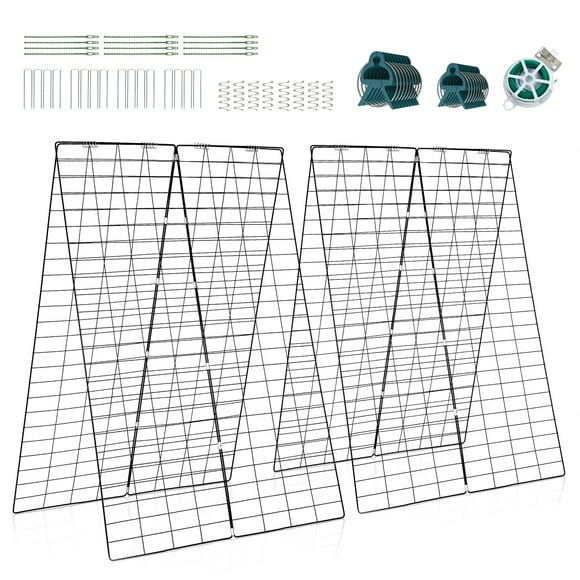 Patiojoy 2-Piece Green Cucumber Garden Trellis Grow Support for Climbing Plant