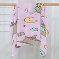 thumbnail image 4 of Pusheen Cat Pattern Beach Poncho - Microfiber - Towel - Kids Lightweight And Practical Essential For Beach Vacation, 4 of 6