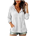 thumbnail image 3 of Lightweight Hoodies for Women Zip Up Summer Thin Casual Hoodies Drawstring Loose Fit Cotton Hoodie Casual Beach Cover Up, 3 of 8